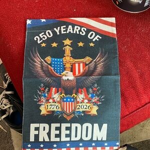 Freedom Patriotic Banner 250 Years (1776-2026) - American Eagle Design